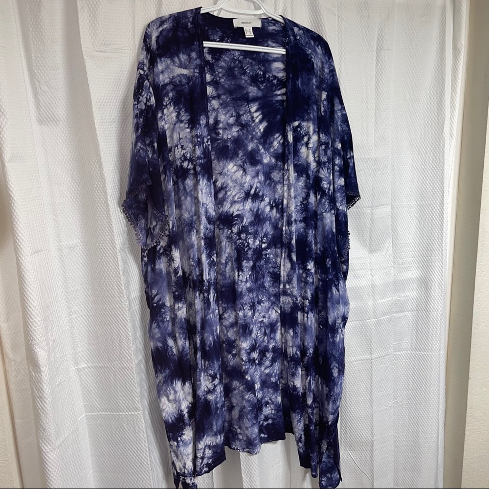 Forever 21 Blue and white -Tie dye Tunic -2X